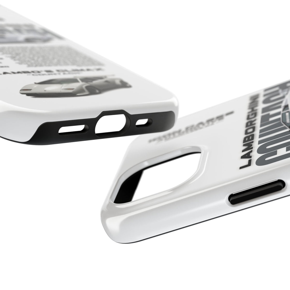 Lamborghini Countach White Premium Tough Shining Phone Case (Double Layer) Available For All iPhone Models