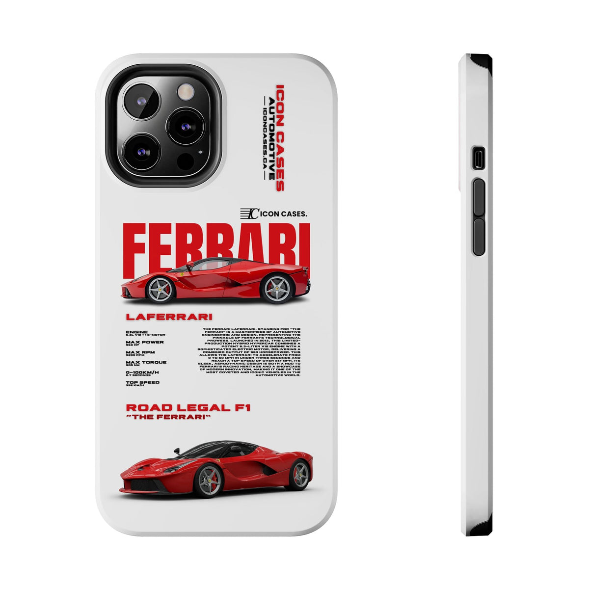 Ferrari LaFerrari White Premium Tough Shining Phone Case (Double Layer) Available For All iPhone Models