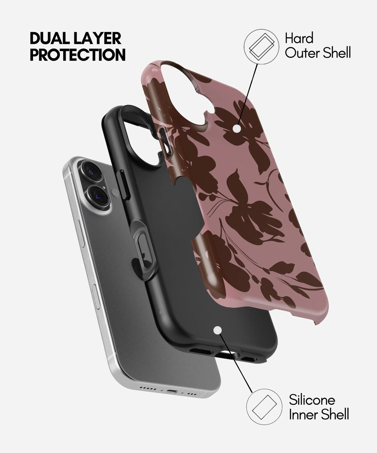 Cocoa Petal Premium Tough Shining Phone Case (Double Layer) Available For All iPhone Models