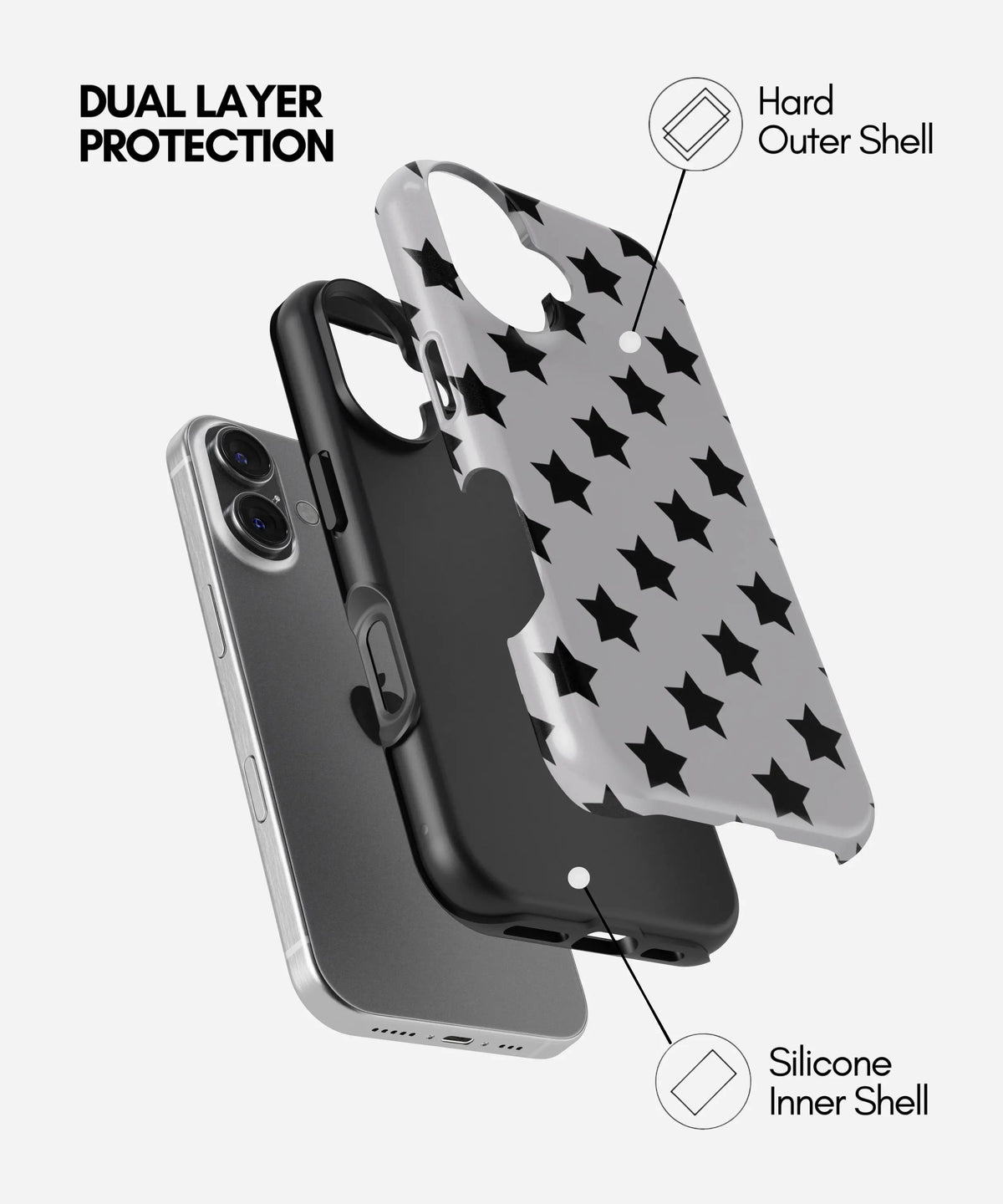 Midnight Star Premium Tough Shining Phone Case (Double Layer) Available For All iPhone Models