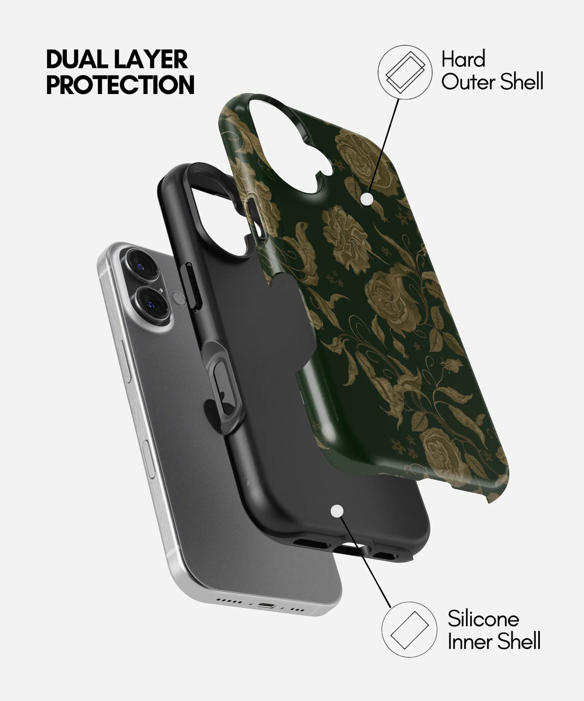 Antique Bloom Premium Tough Shining Phone Case (Double Layer) Available For All iPhone Models
