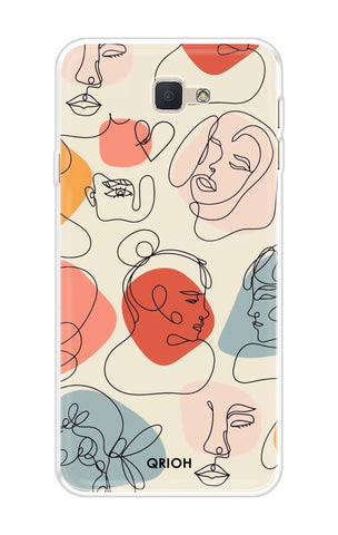 Abstract Faces Soft Cover for Samsung J7 Prime