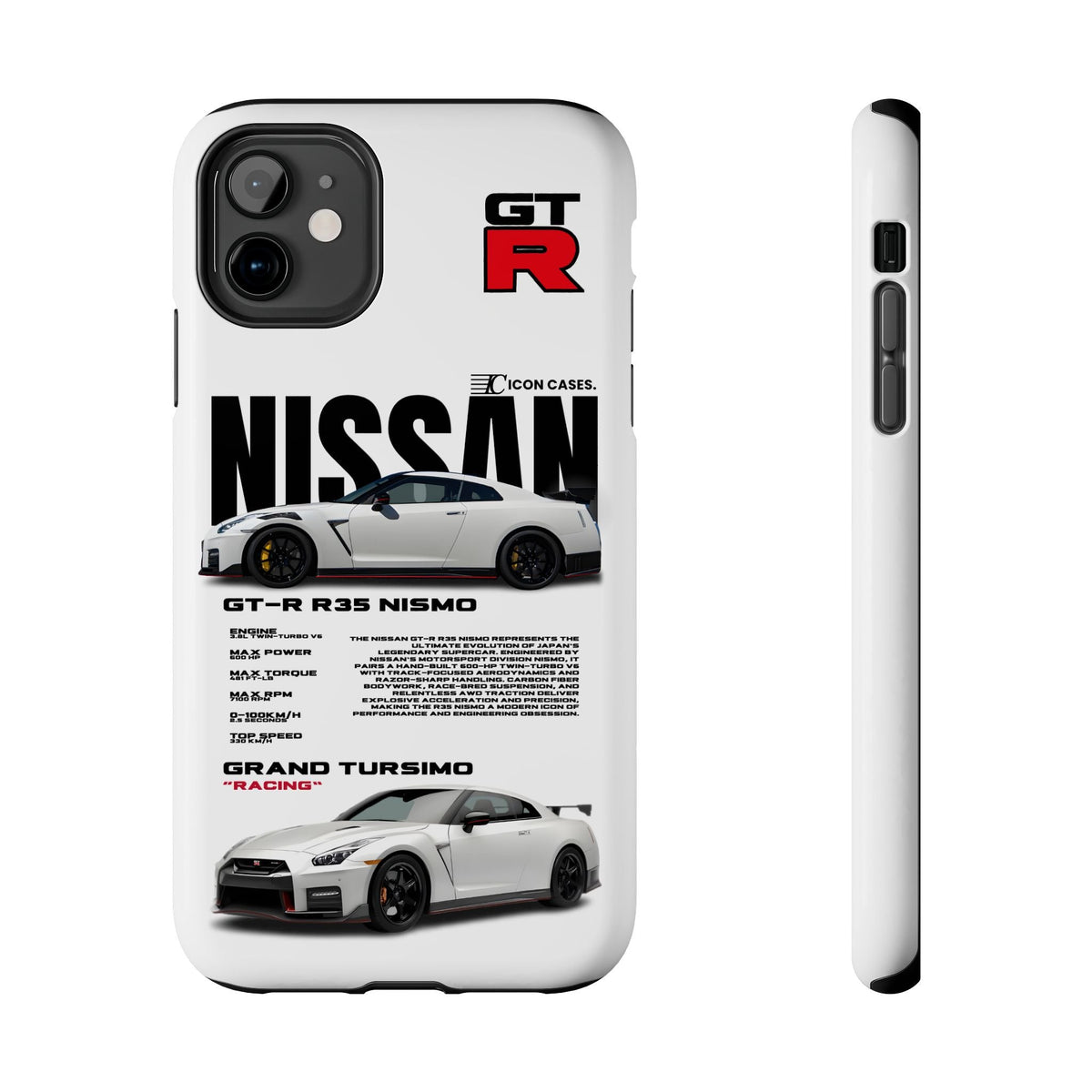 Nissan GT-R R35 White Premium Tough Shining Phone Case (Double Layer) Available For All iPhone Models