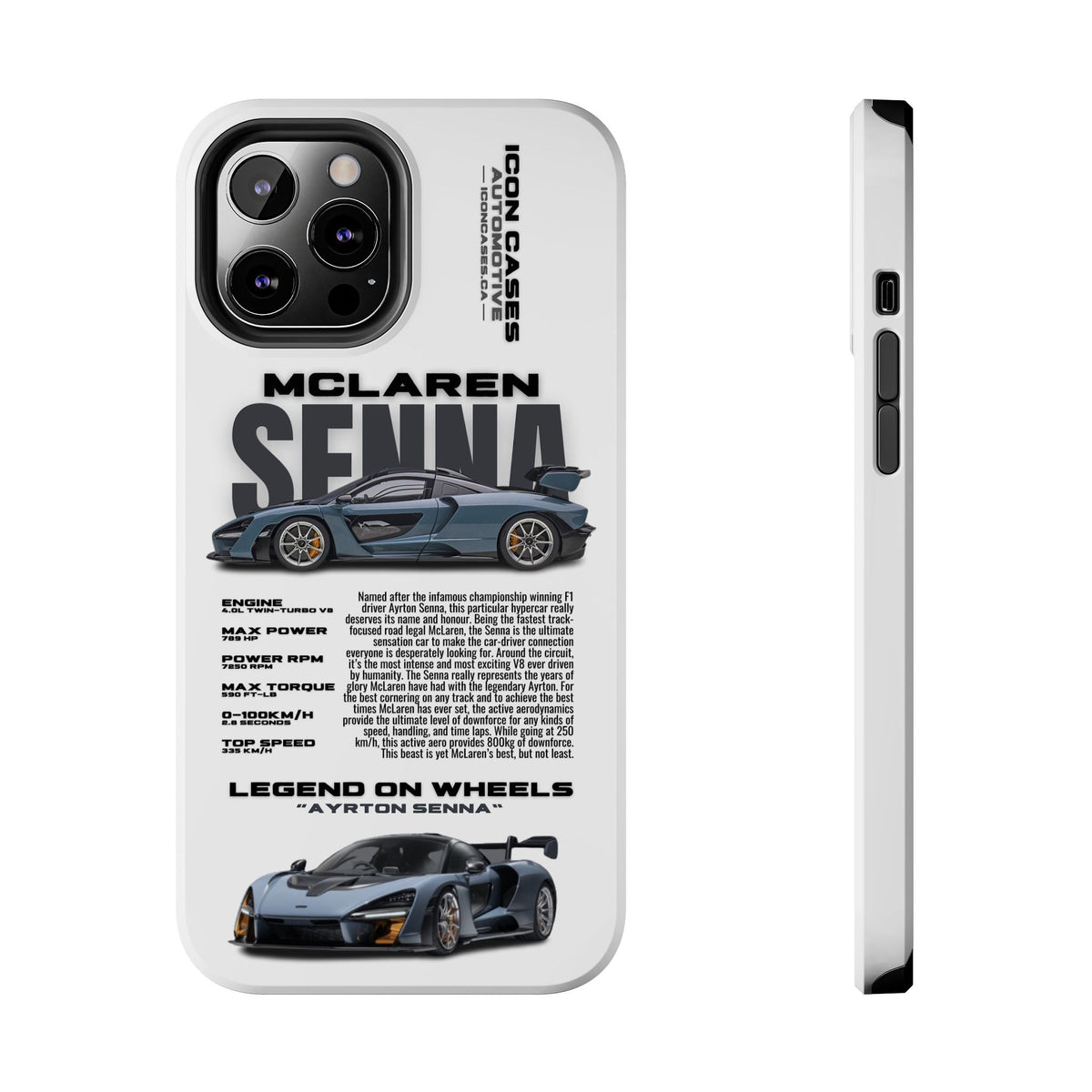 McLaren Senna White Premium Tough Shining Phone Case (Double Layer) Available For All iPhone Models