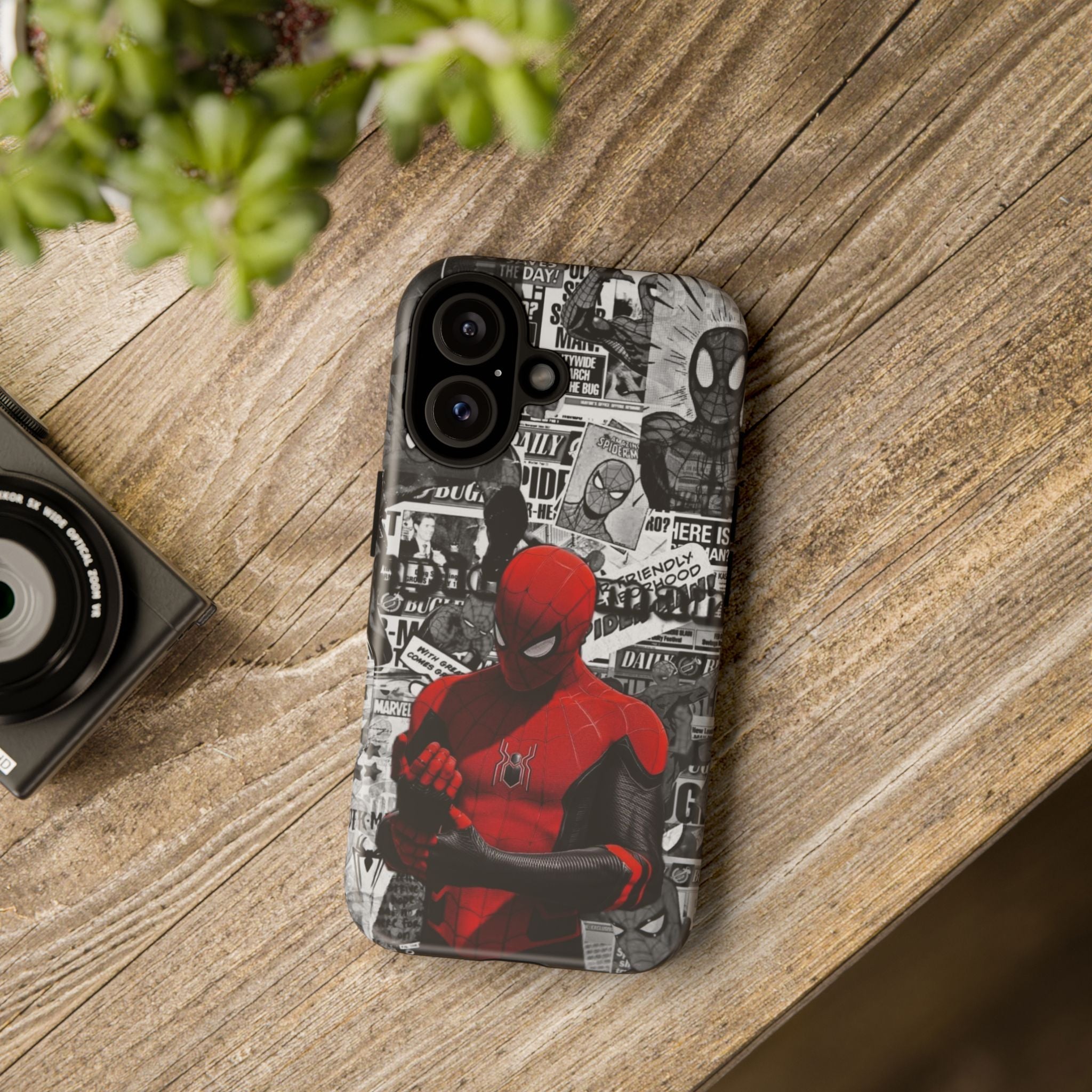 Red Mask Collage Premium Tough Shining Phone Case (Double Layer) Available For All iPhone Models