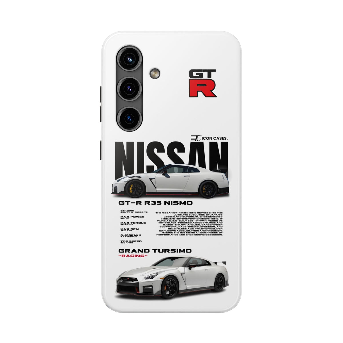 Nissan GT-R R35 White Premium Tough Shining Phone Case (Double Layer) Available For All iPhone Models