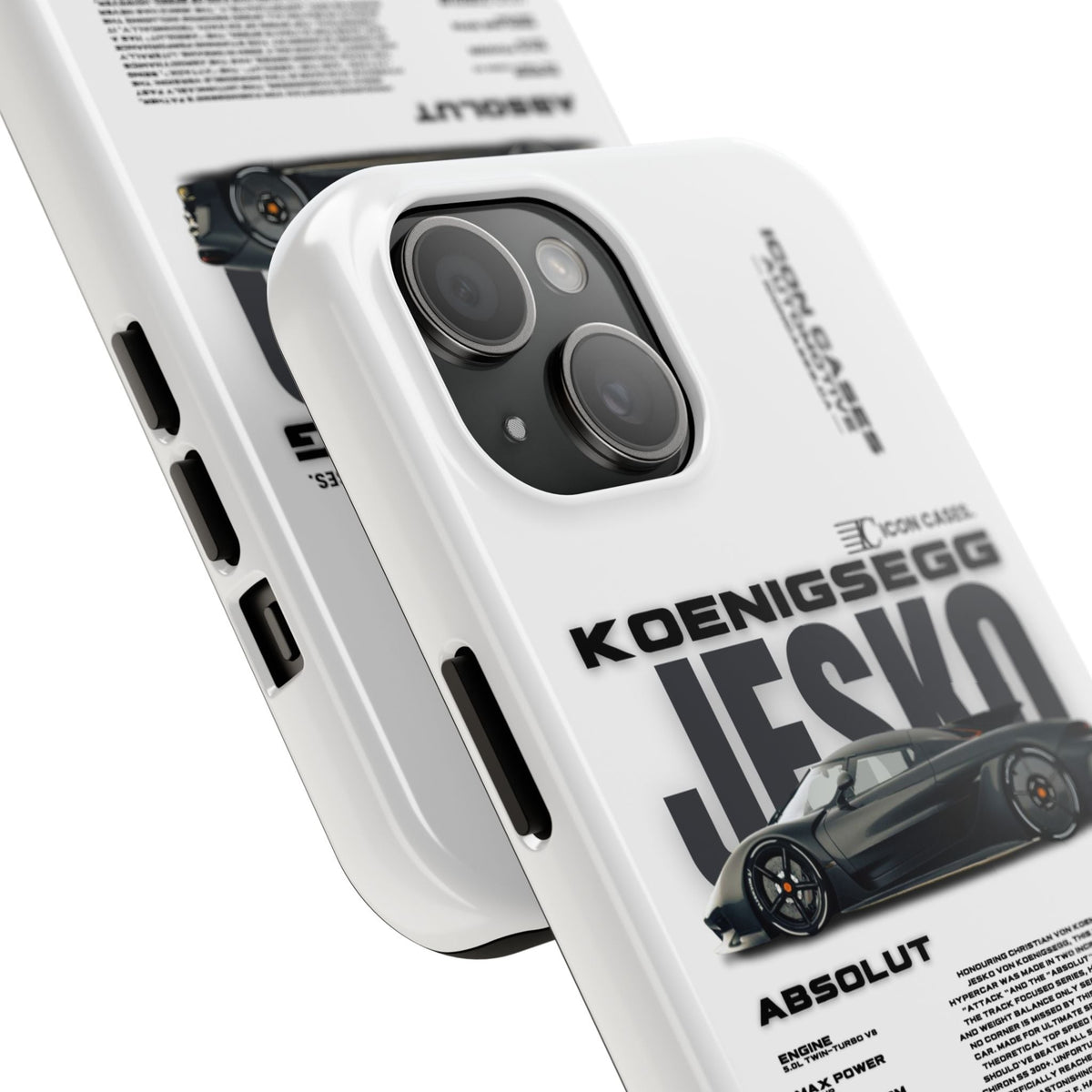 Koenigsegg Jesko White Premium Tough Shining Phone Case (Double Layer) Available For All iPhone Models