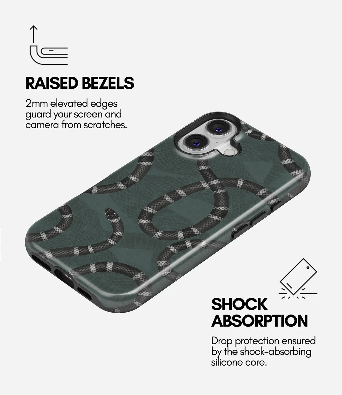 Shadow Serpent Premium Tough Shining Phone Case (Double Layer) Available For All iPhone Models