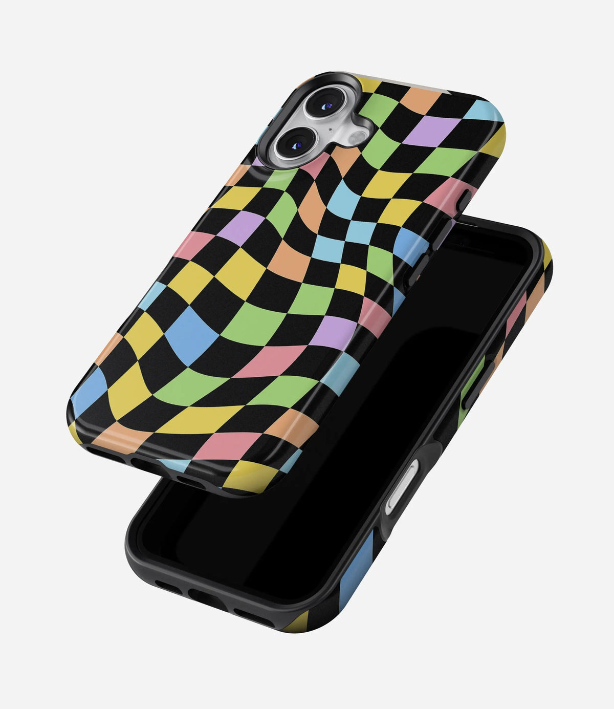 Candy Wave Check Premium Tough Shining Phone Case (Double Layer) Available For All iPhone Models