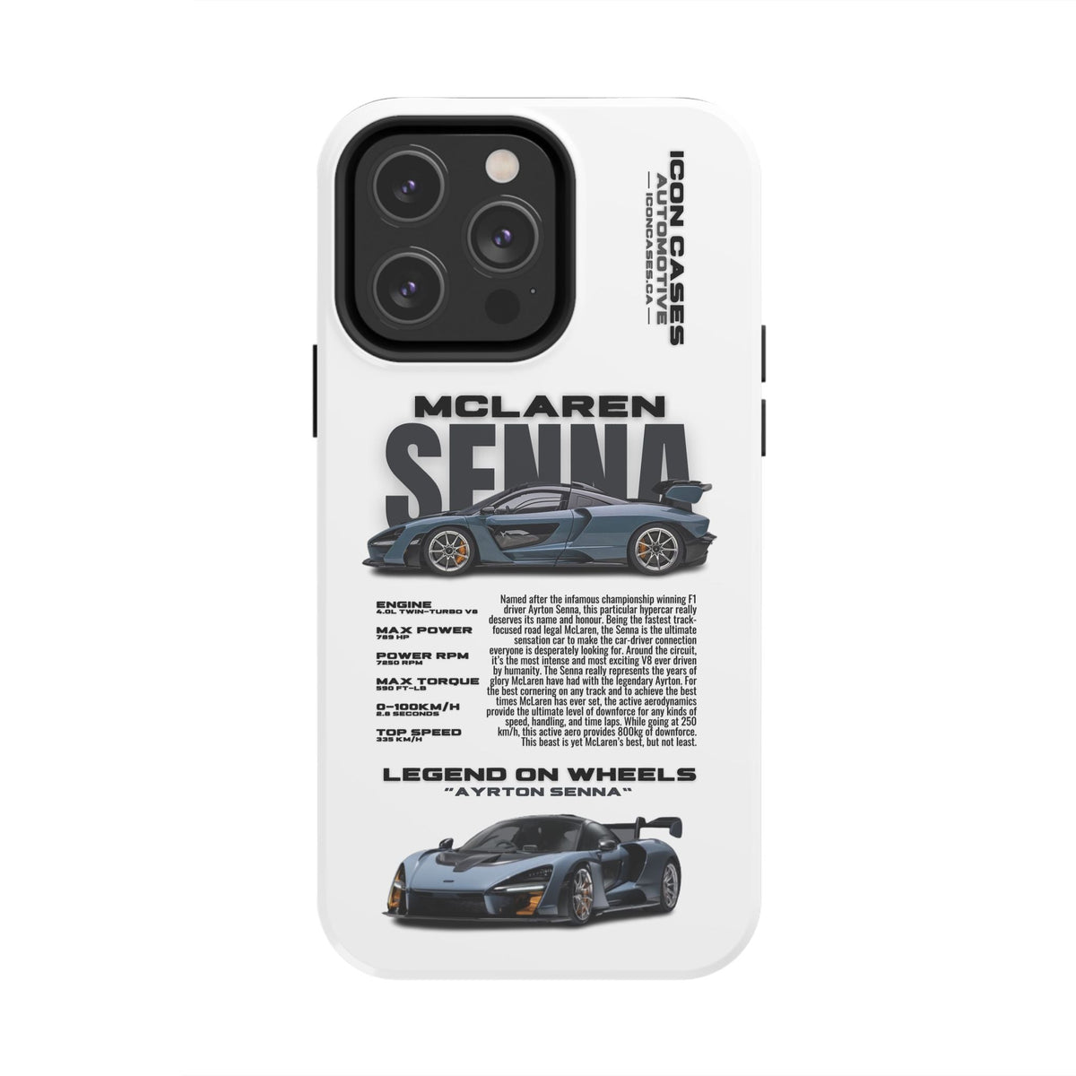 McLaren Senna White Premium Tough Shining Phone Case (Double Layer) Available For All iPhone Models