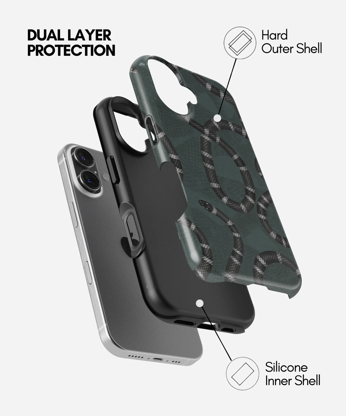 Shadow Serpent Premium Tough Shining Phone Case (Double Layer) Available For All iPhone Models