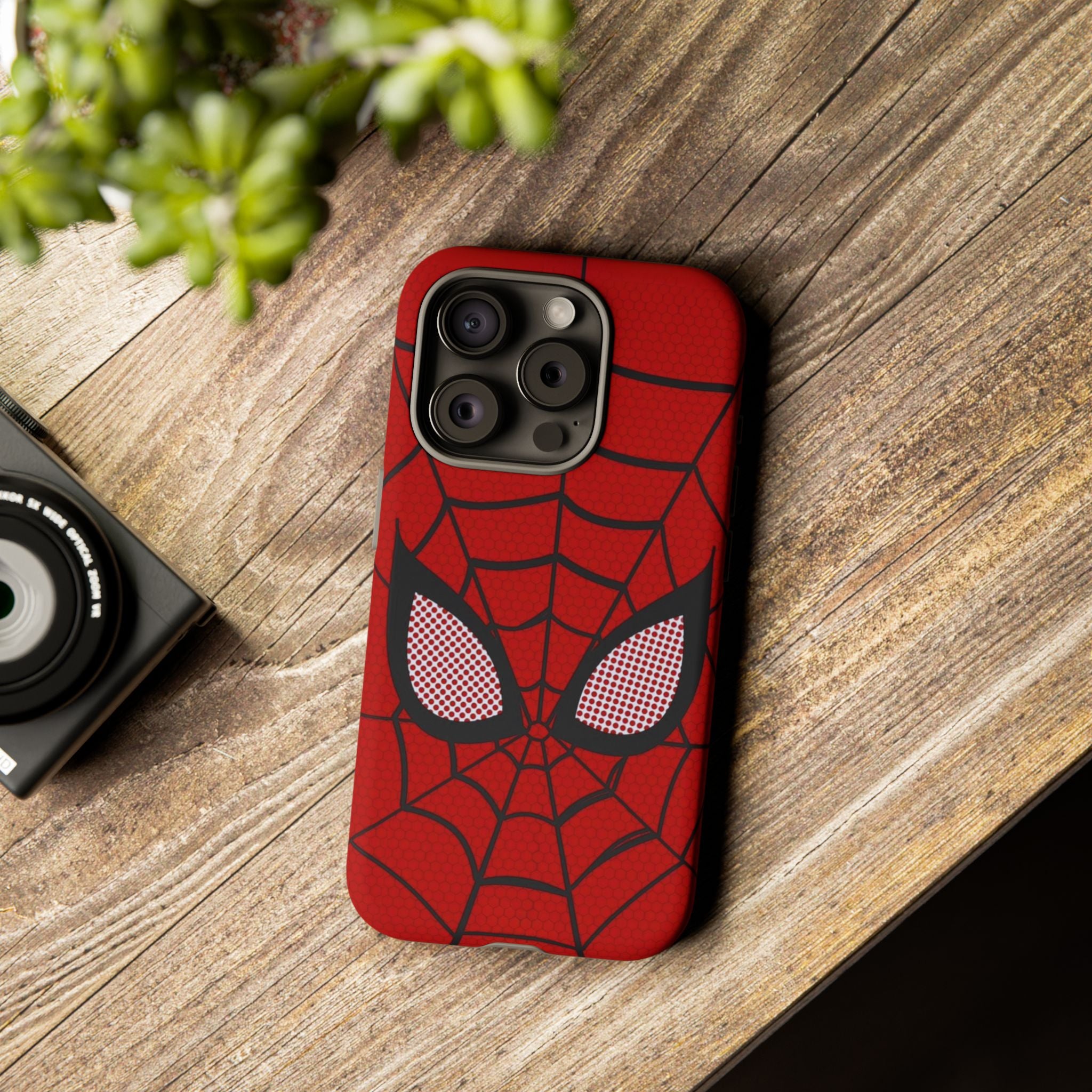 Scarlet Grid Mask Premium Tough Shining Phone Case (Double Layer) Available For All iPhone Models