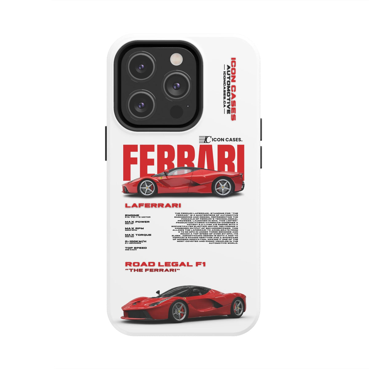 Ferrari LaFerrari White Premium Tough Shining Phone Case (Double Layer) Available For All iPhone Models