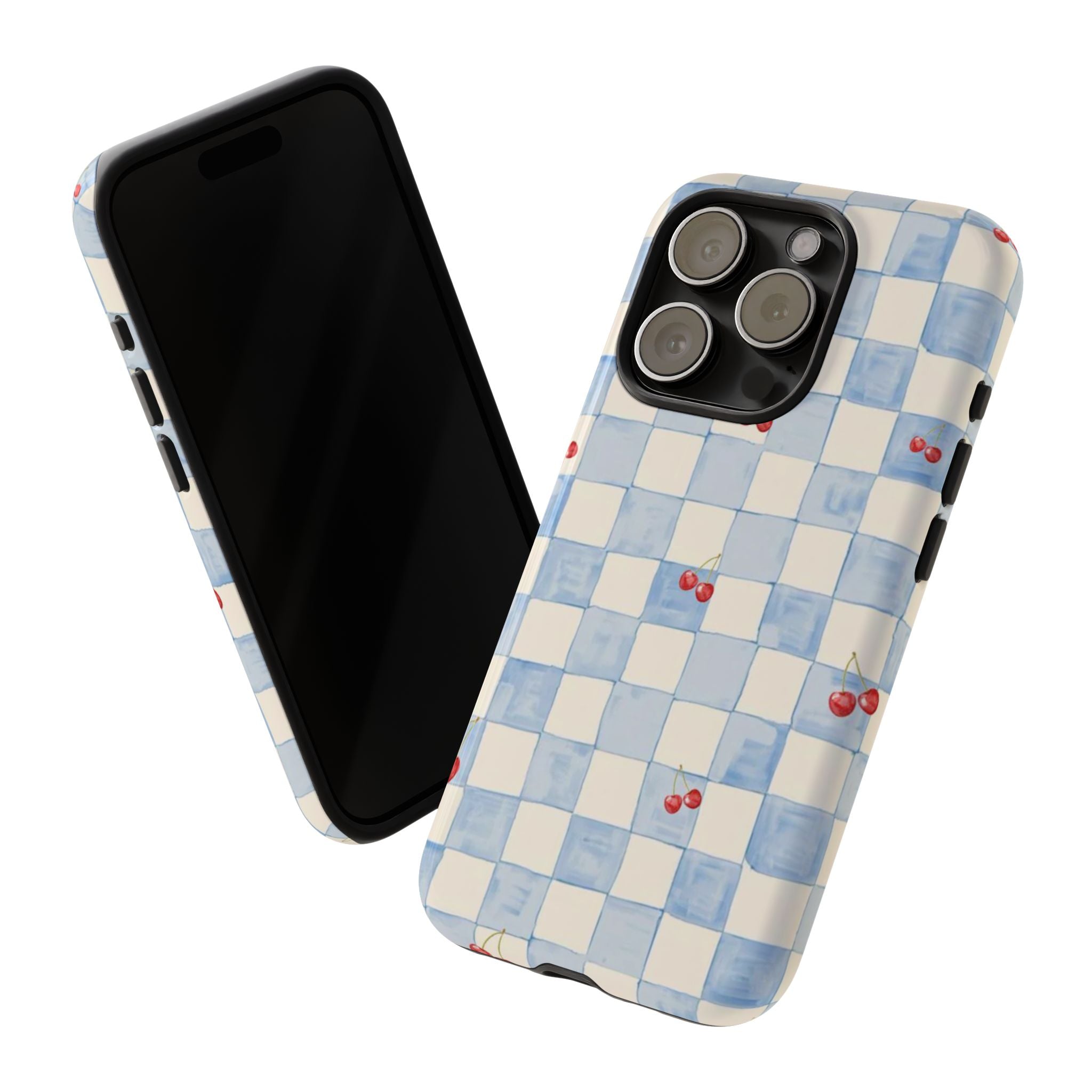 Cherry Check Tough Case  Available For All iPhone Models