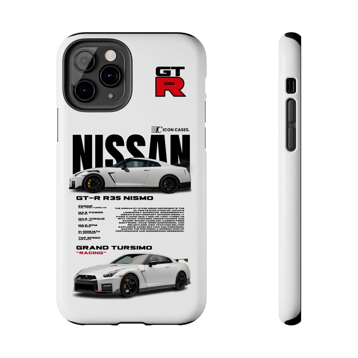 Nissan GT-R R35 White Premium Tough Shining Phone Case (Double Layer) Available For All iPhone Models