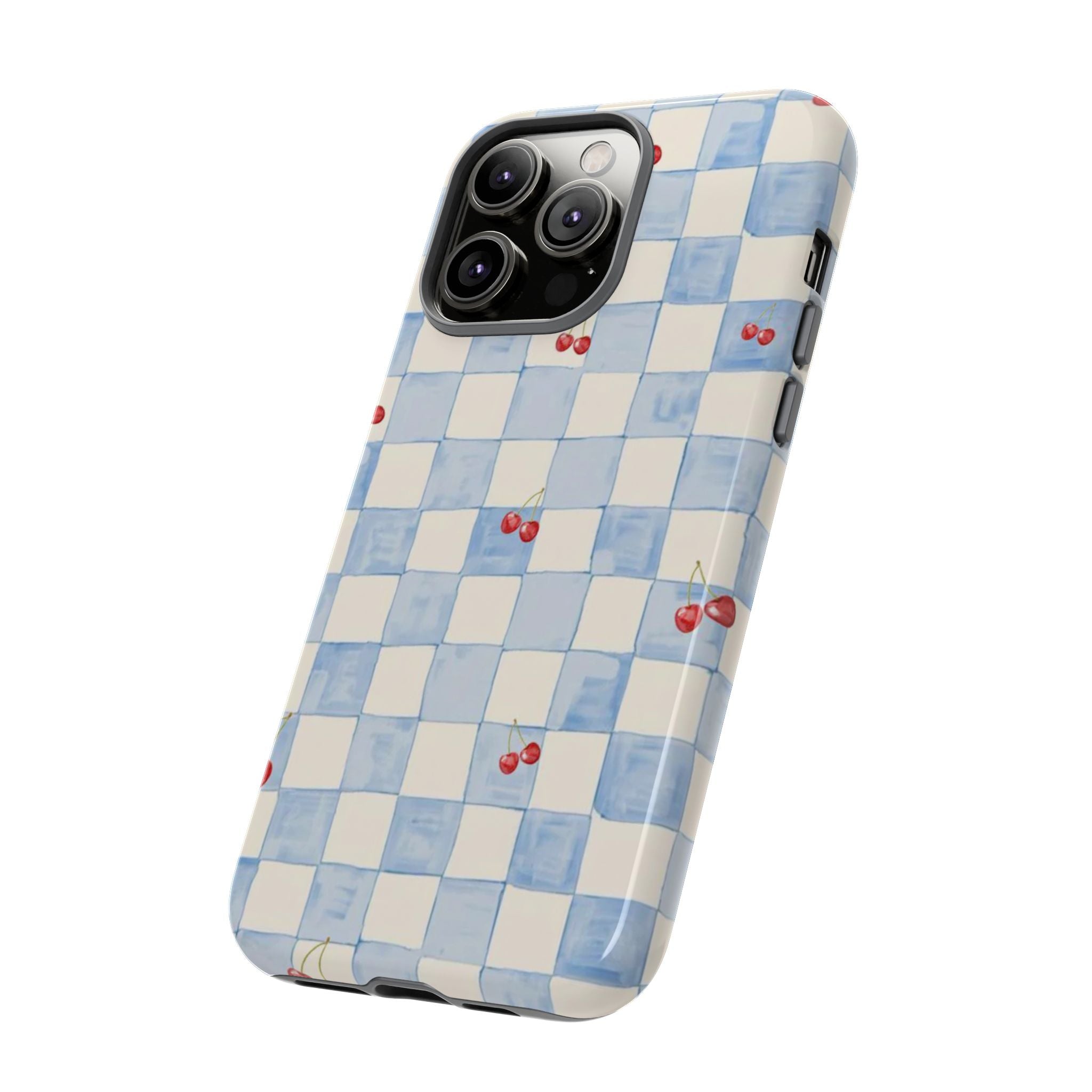 Cherry Check Tough Case  Available For All iPhone Models