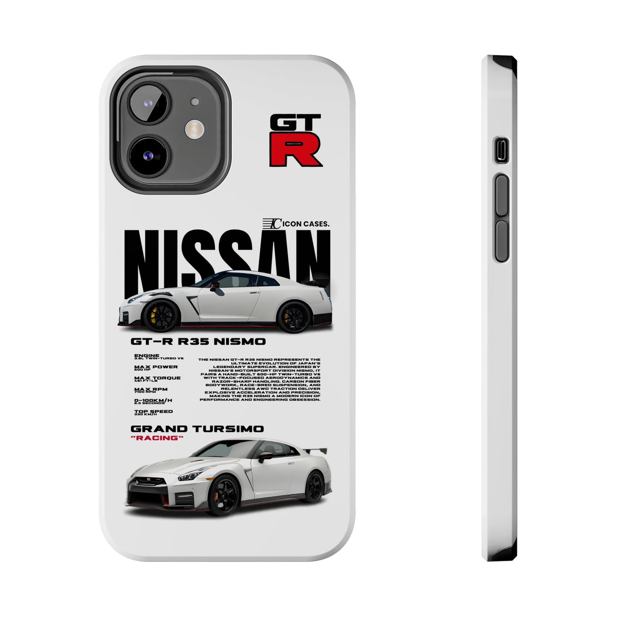 Nissan GT-R R35 White Premium Tough Shining Phone Case (Double Layer) Available For All iPhone Models