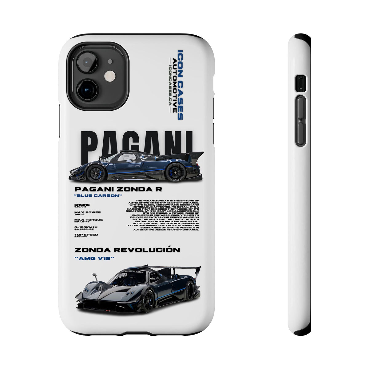 Pagani Zonda R White Premium Tough Shining Phone Case (Double Layer) Available For All iPhone Models