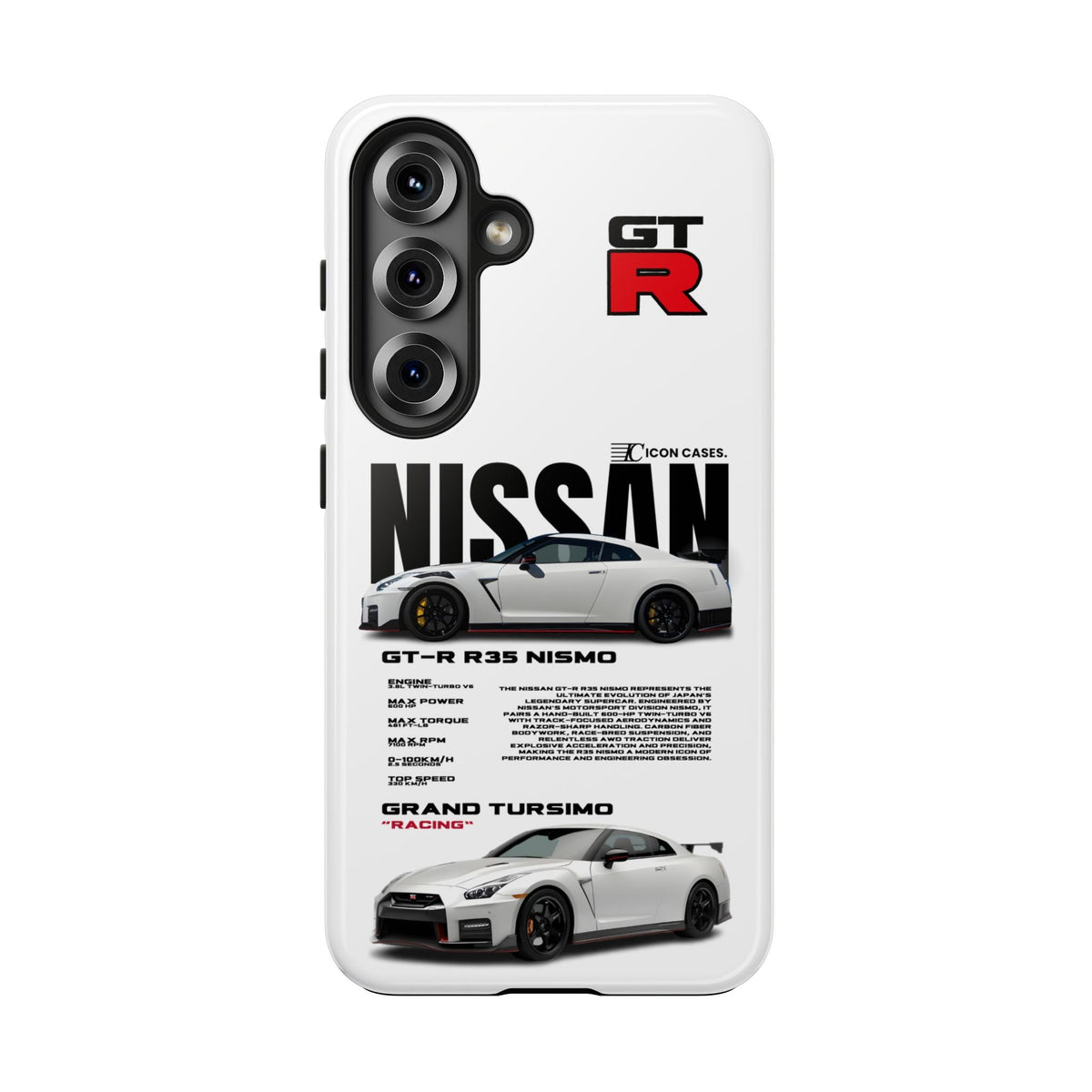 Nissan GT-R R35 White Premium Tough Shining Phone Case (Double Layer) Available For All iPhone Models