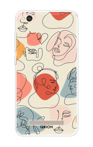 Abstract Faces Soft Cover for Xiaomi Redmi 4A