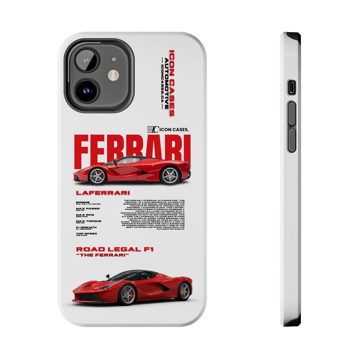 Ferrari LaFerrari White Premium Tough Shining Phone Case (Double Layer) Available For All iPhone Models