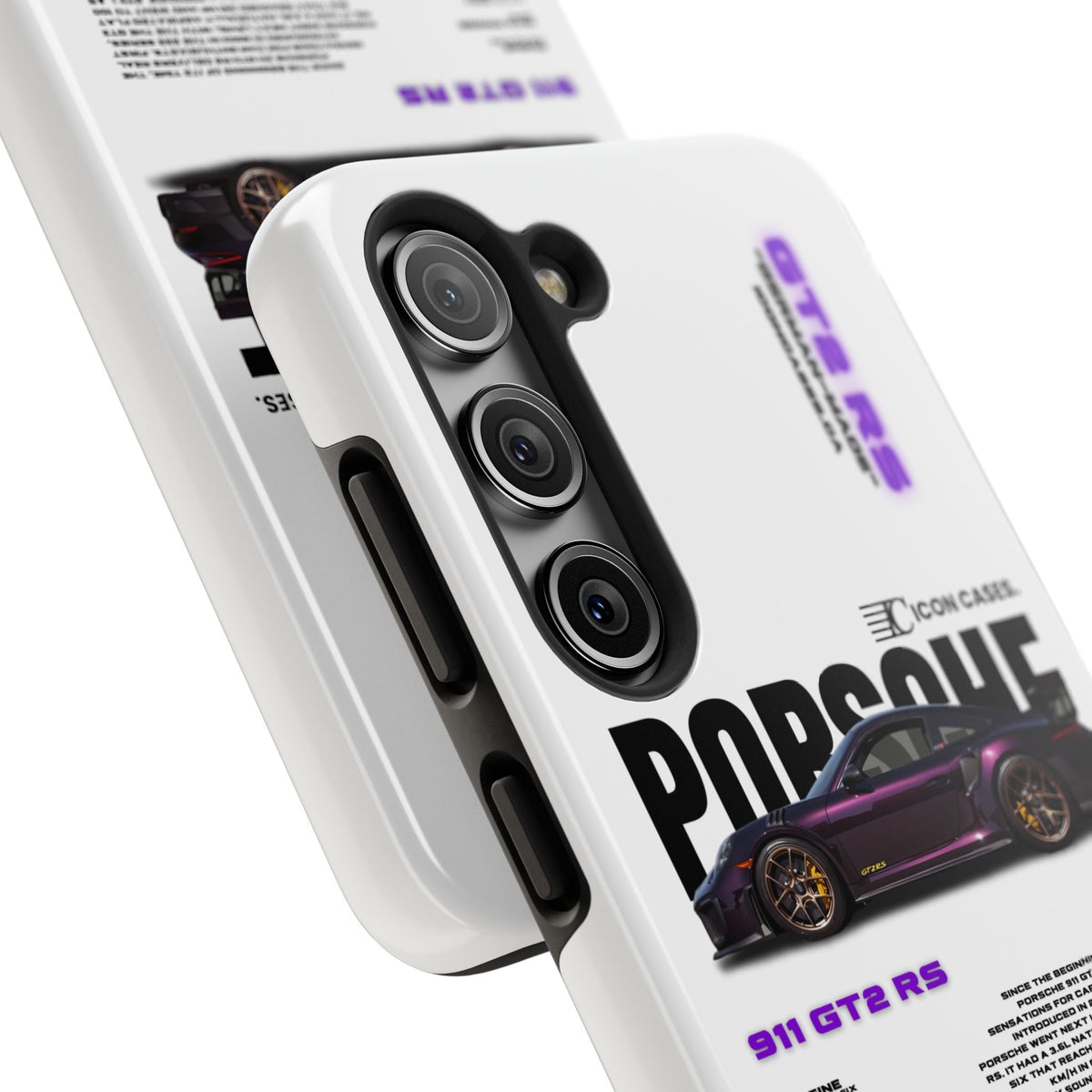 Porsche 911 GT2 RS Purple White Premium Tough Shining Phone Case (Double Layer) Available For All iPhone Models