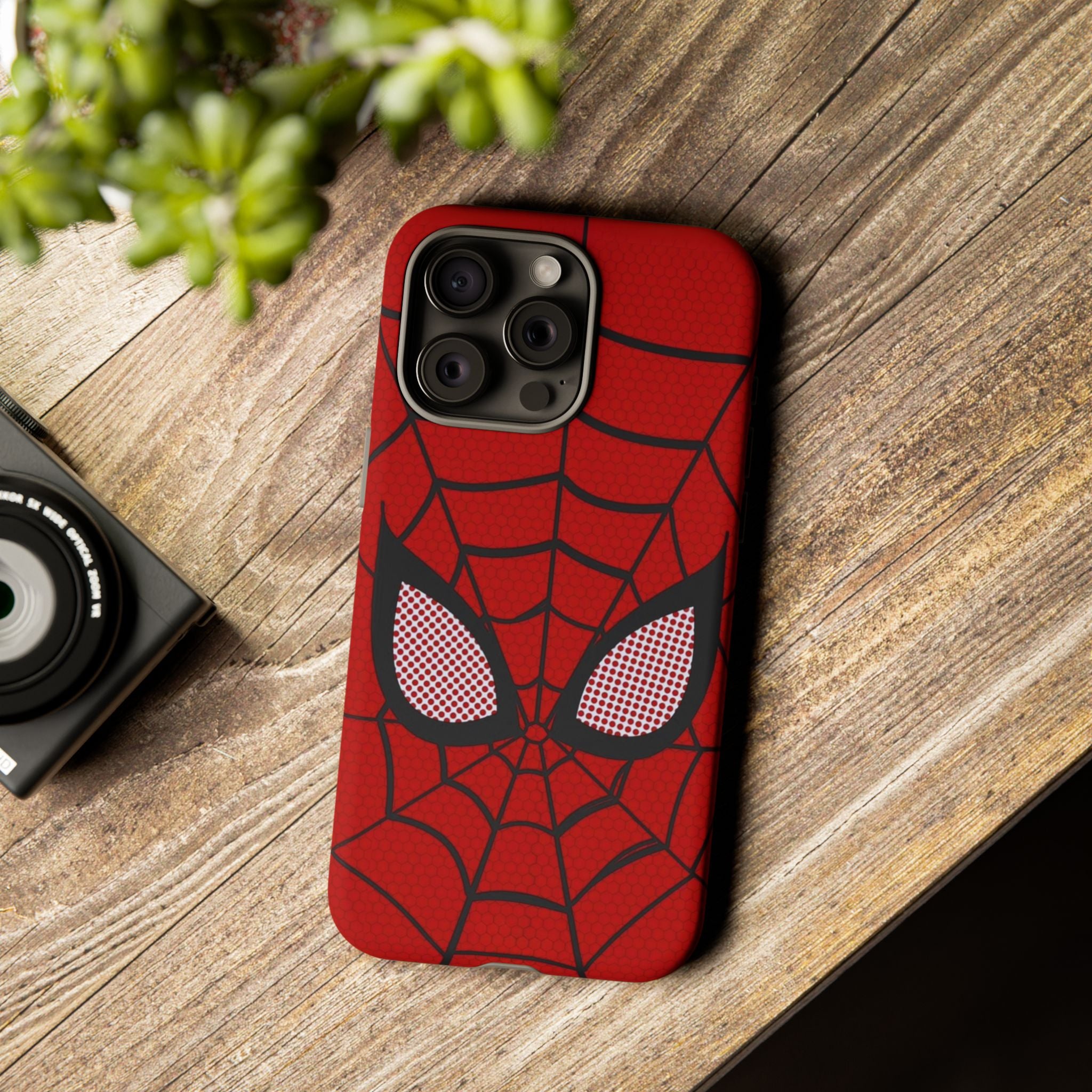 Scarlet Grid Mask Premium Tough Shining Phone Case (Double Layer) Available For All iPhone Models