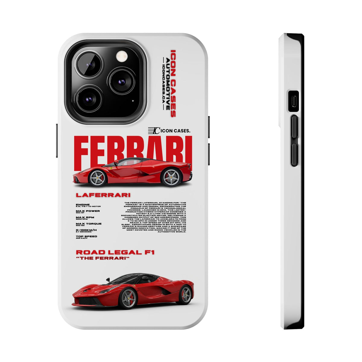 Ferrari LaFerrari White Premium Tough Shining Phone Case (Double Layer) Available For All iPhone Models