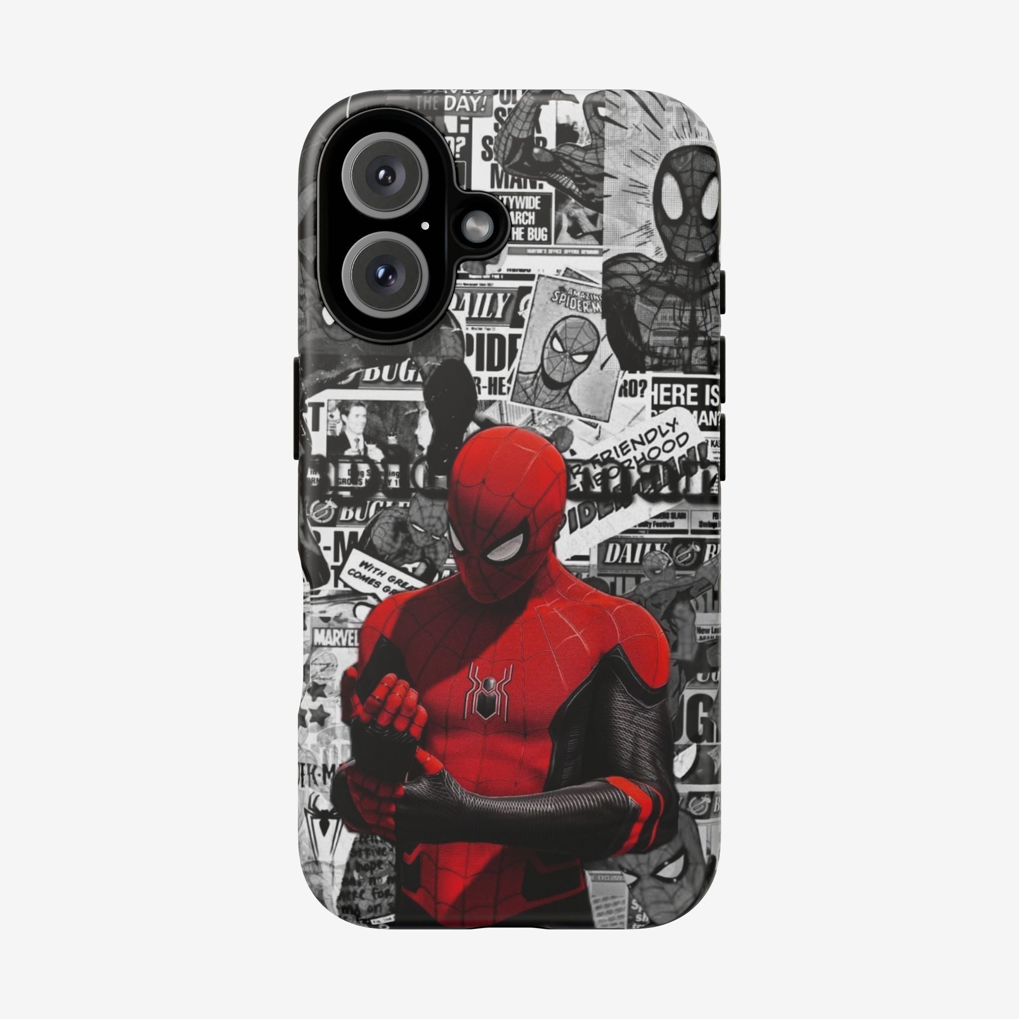 Red Mask Collage Premium Tough Shining Phone Case (Double Layer) Available For All iPhone Models