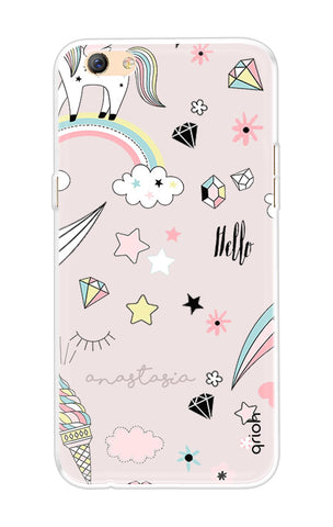 Unicorn Doodle Soft Cover For Oppo F3 Plus