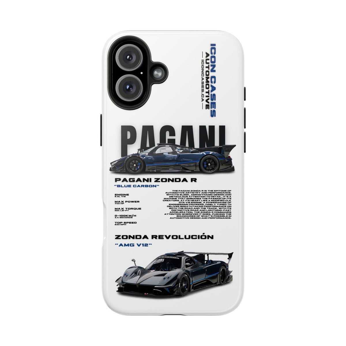 Pagani Zonda R White Premium Tough Shining Phone Case (Double Layer) Available For All iPhone Models