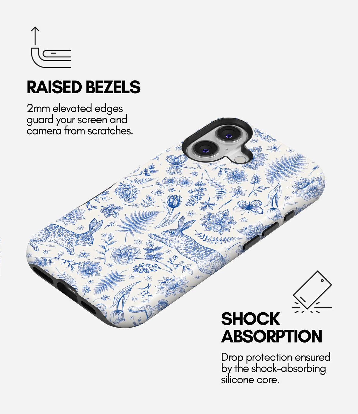 Wildflower Bunny Premium Tough Shining Phone Case (Double Layer) Available For All iPhone Models