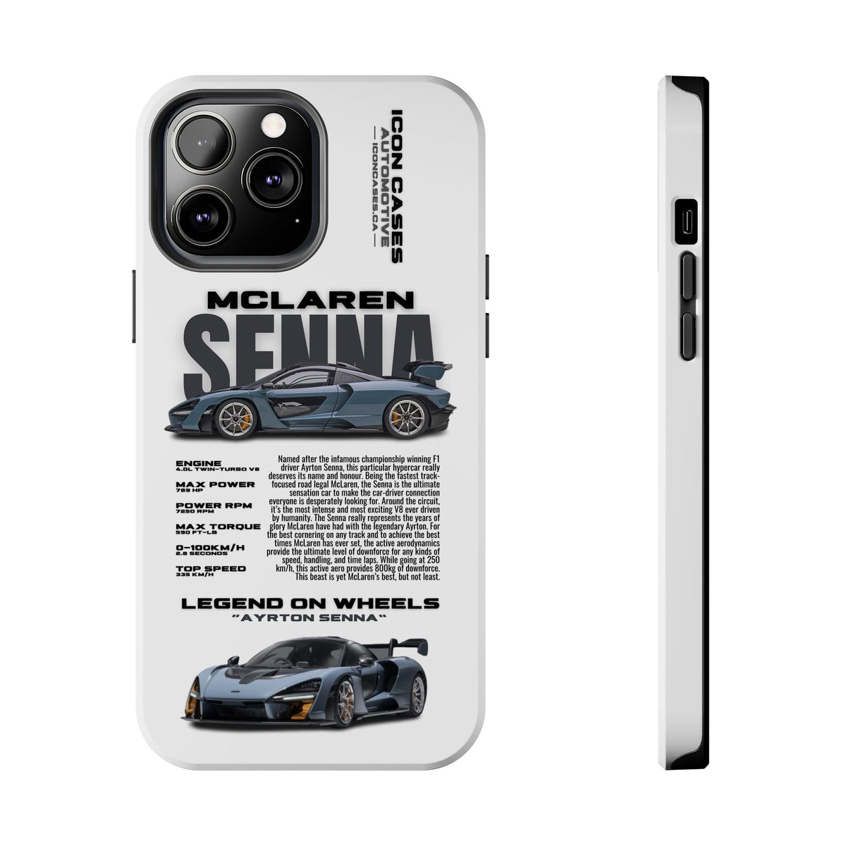 McLaren Senna White Premium Tough Shining Phone Case (Double Layer) Available For All iPhone Models
