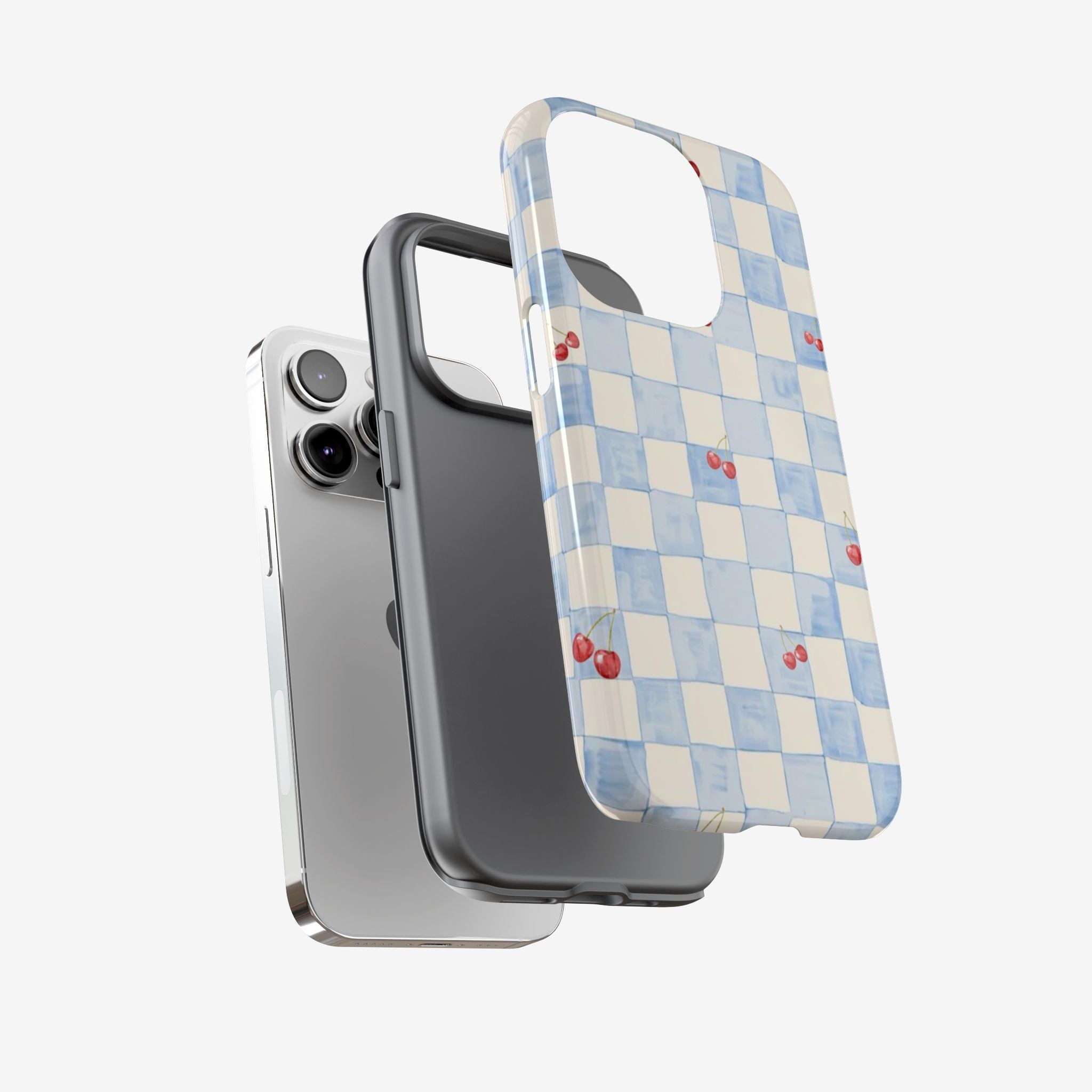 Cherry Check Tough Case  Available For All iPhone Models