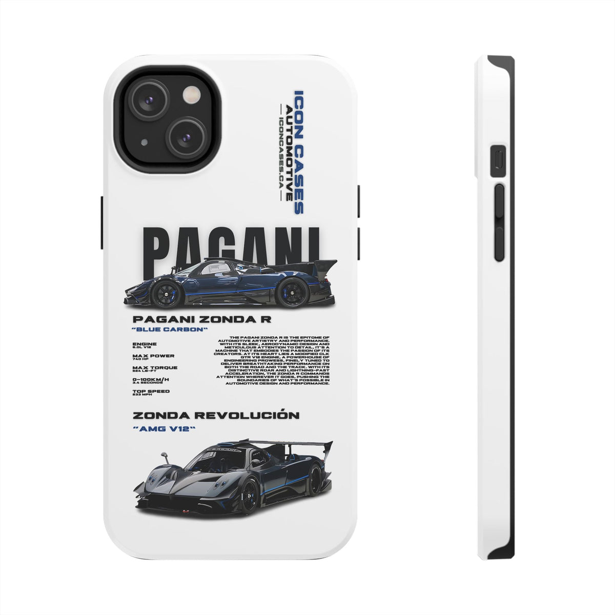 Pagani Zonda R White Premium Tough Shining Phone Case (Double Layer) Available For All iPhone Models