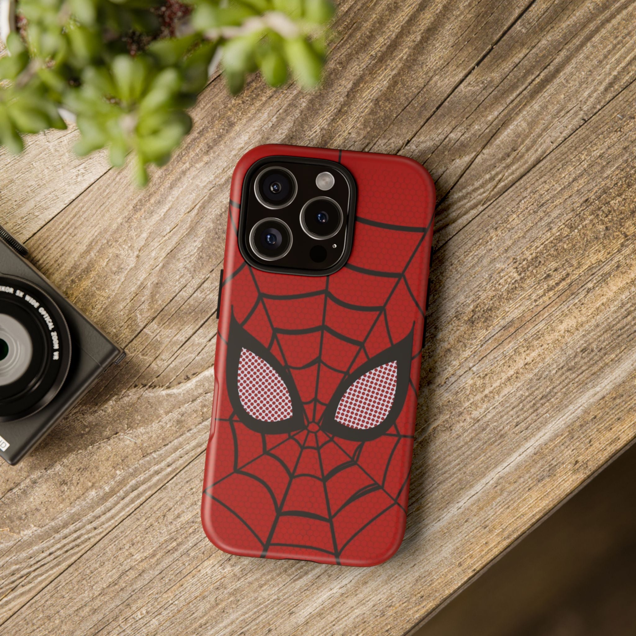 Scarlet Grid Mask Premium Tough Shining Phone Case (Double Layer) Available For All iPhone Models