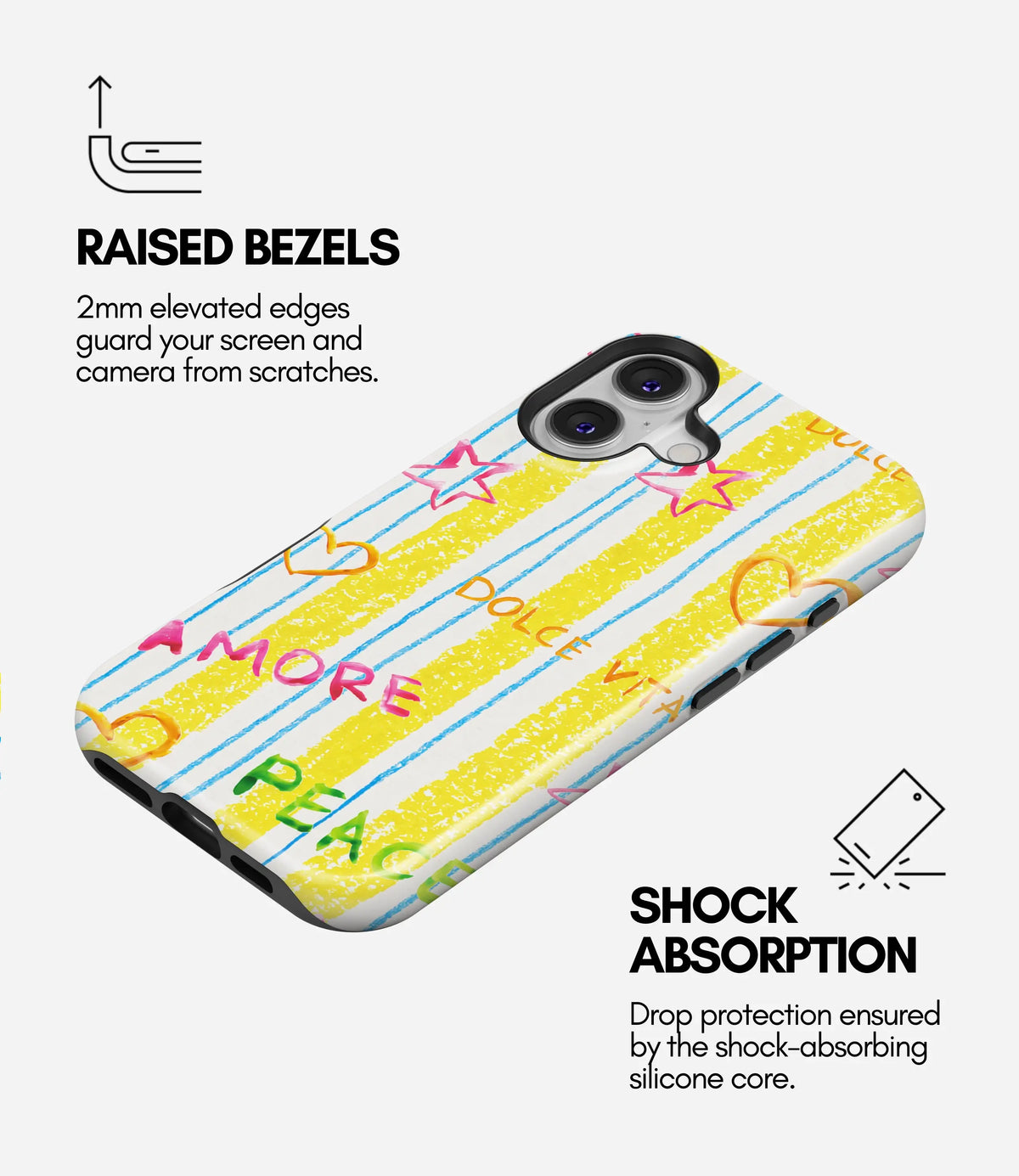 Amore Stripes Premium Tough Shining Phone Case (Double Layer) Available For All iPhone Models