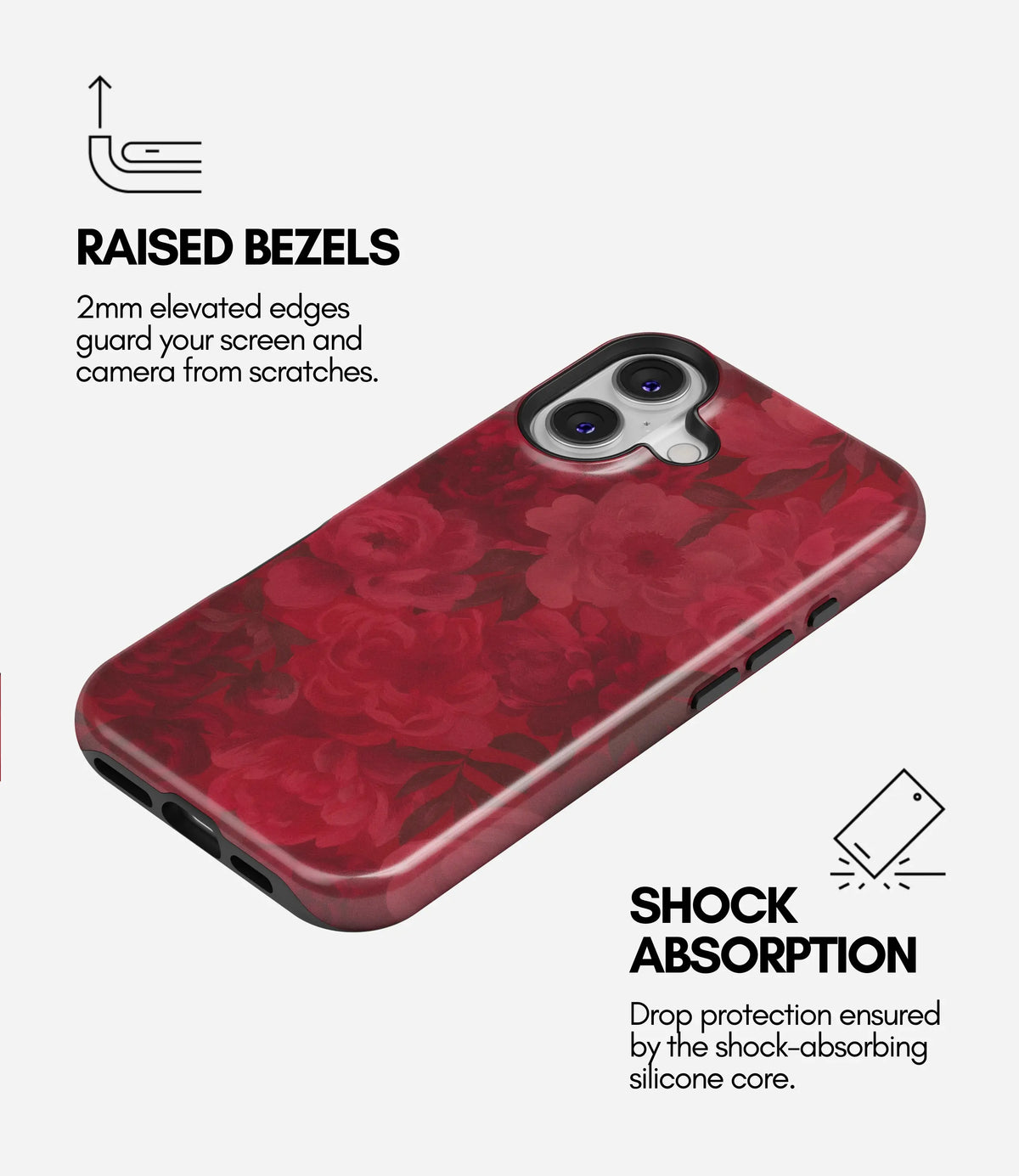 Crimson Bloom Premium Tough Shining Phone Case (Double Layer) Available For All iPhone Models
