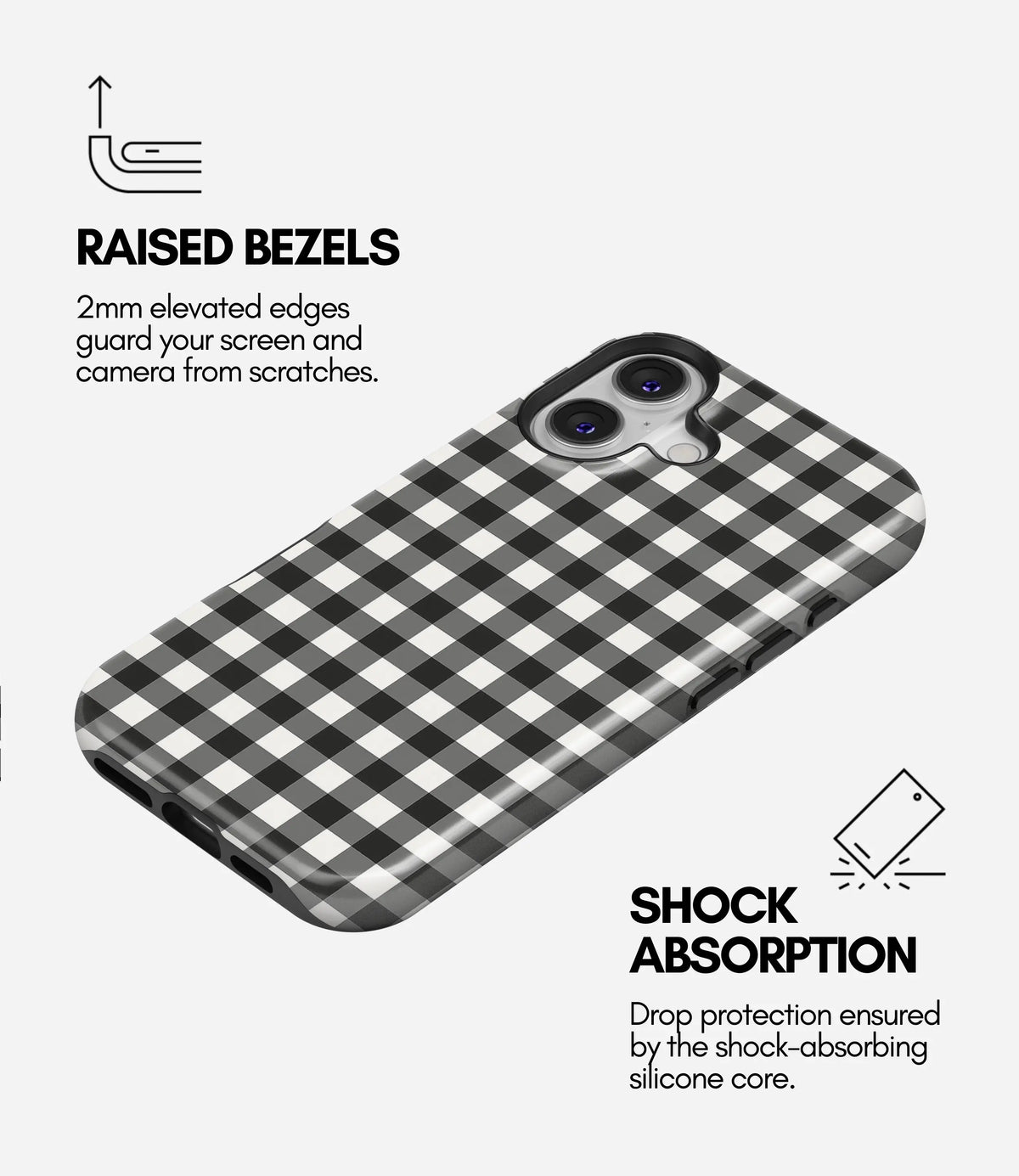 Monochrome Picnic Premium Tough Shining Phone Case (Double Layer) Available For All iPhone Models