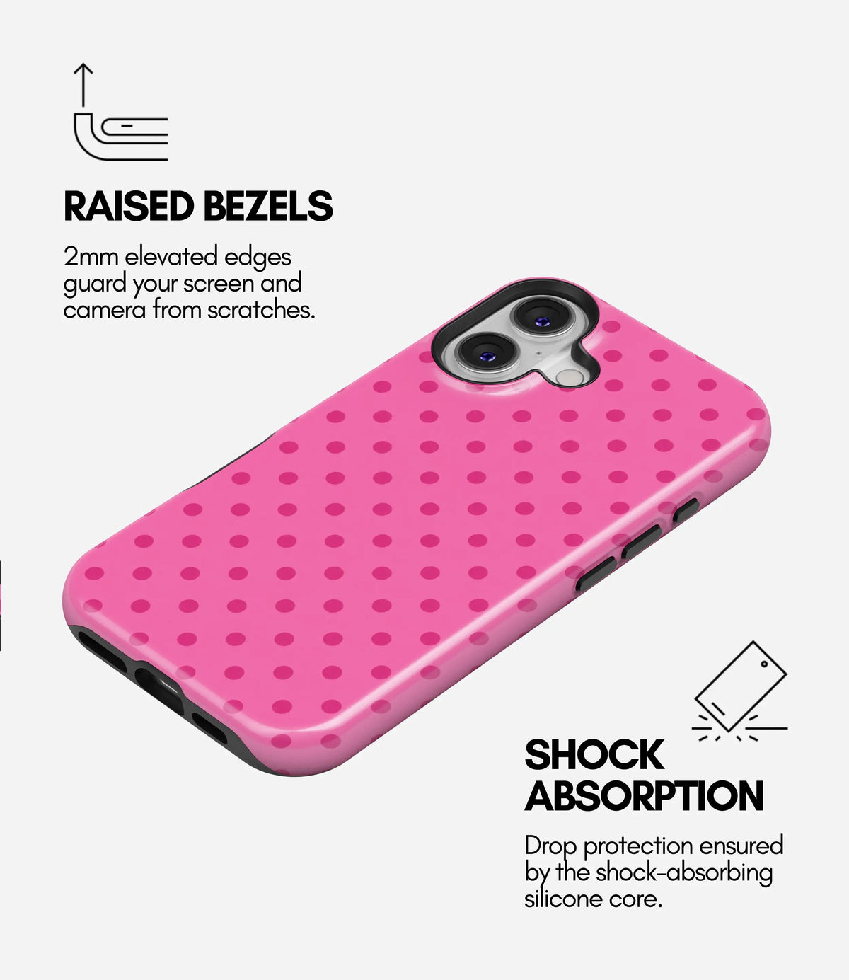 Color Pop Polka Premium Tough Shining Phone Case (Double Layer) Available For All iPhone Models