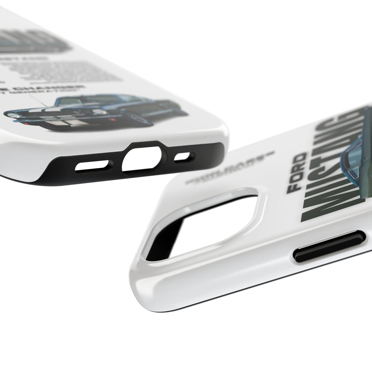 Ford Mustang White Premium Tough Shining Phone Case (Double Layer) Available For All iPhone Models