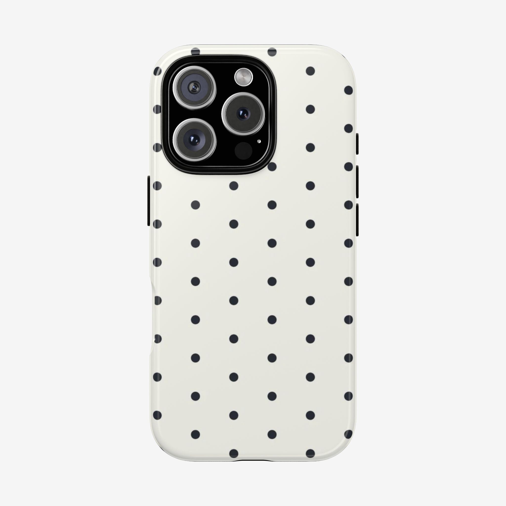 White Polka Dots Tough Case  Available For All iPhone Models