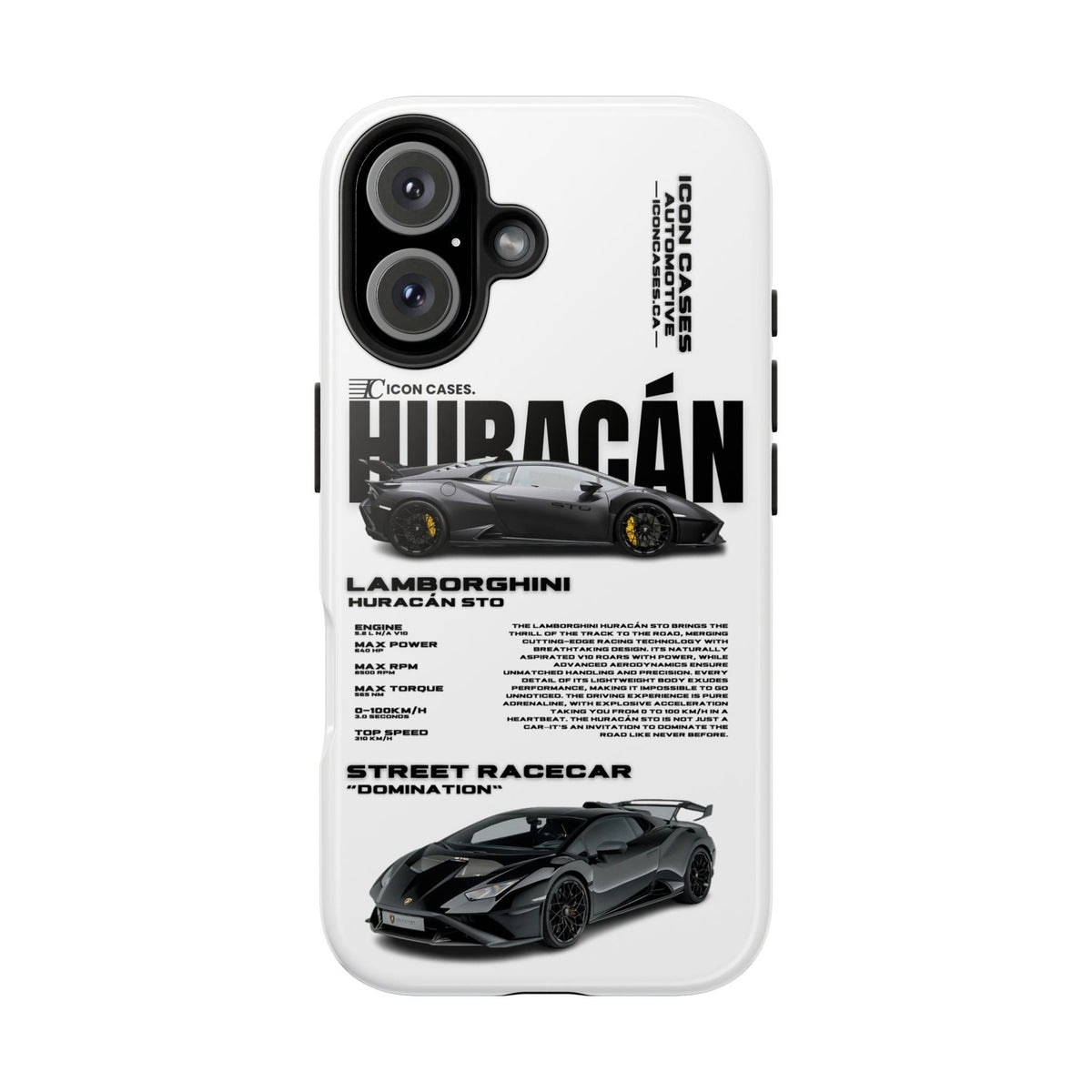 Lamborghini Huracan STO White Premium Tough Shining Phone Case (Double Layer) Available For All iPhone Models