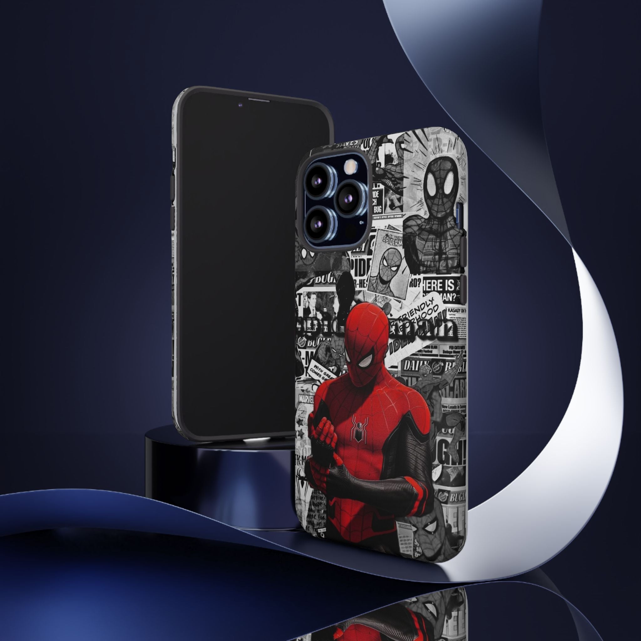 Red Mask Collage Premium Tough Shining Phone Case (Double Layer) Available For All iPhone Models