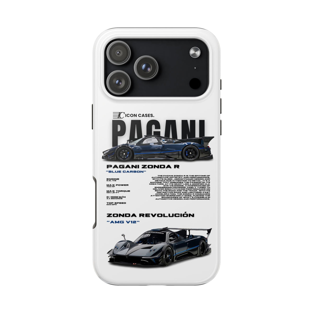 Pagani Zonda R White Premium Tough Shining Phone Case (Double Layer) Available For All iPhone Models