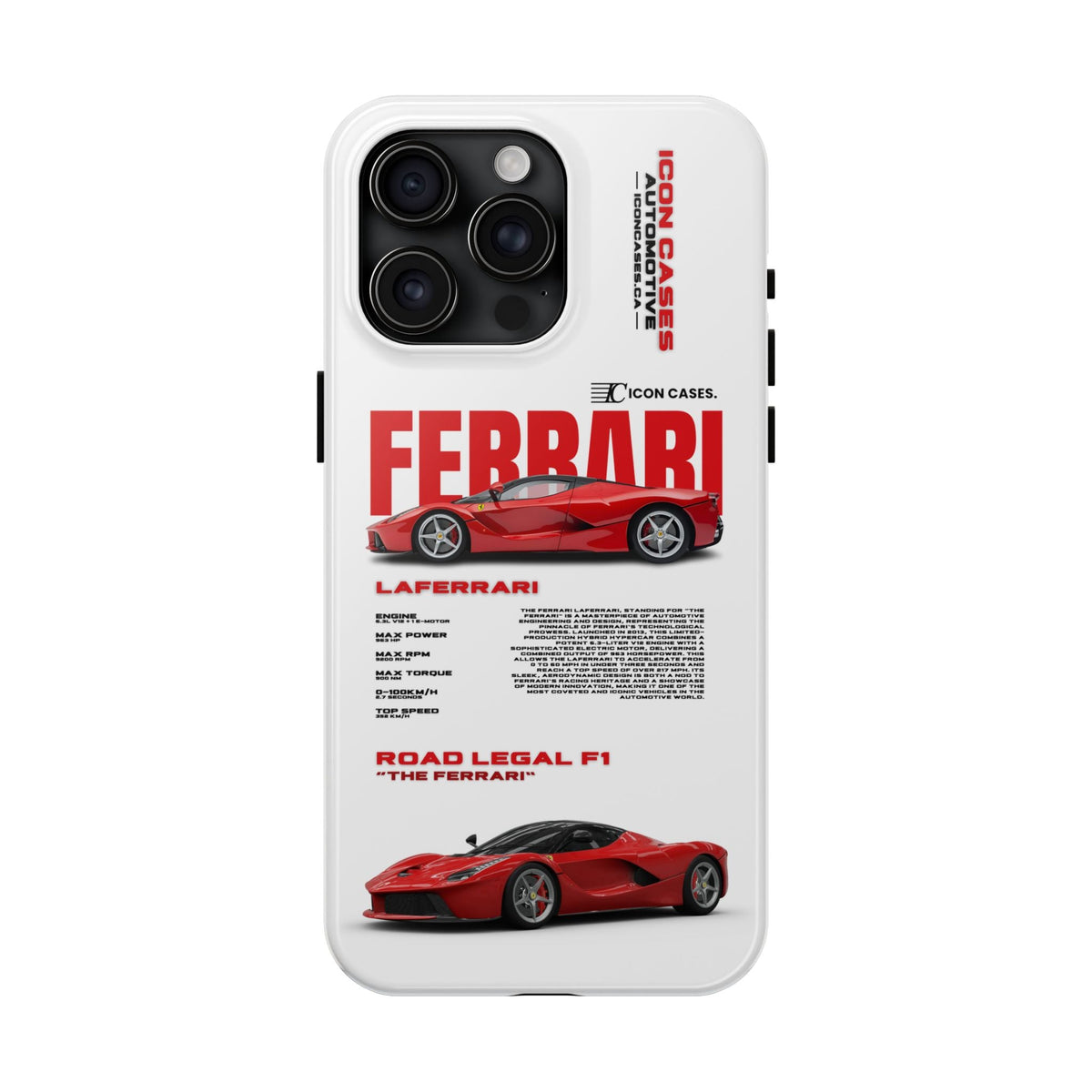 Ferrari LaFerrari White Premium Tough Shining Phone Case (Double Layer) Available For All iPhone Models