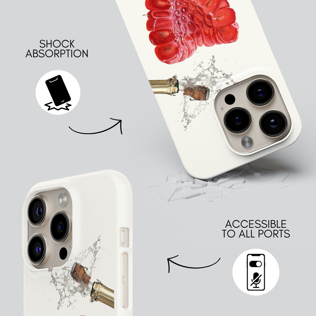 Raspberry Premium Tough Shining Phone Case (Double Layer) Available For All iPhone Models