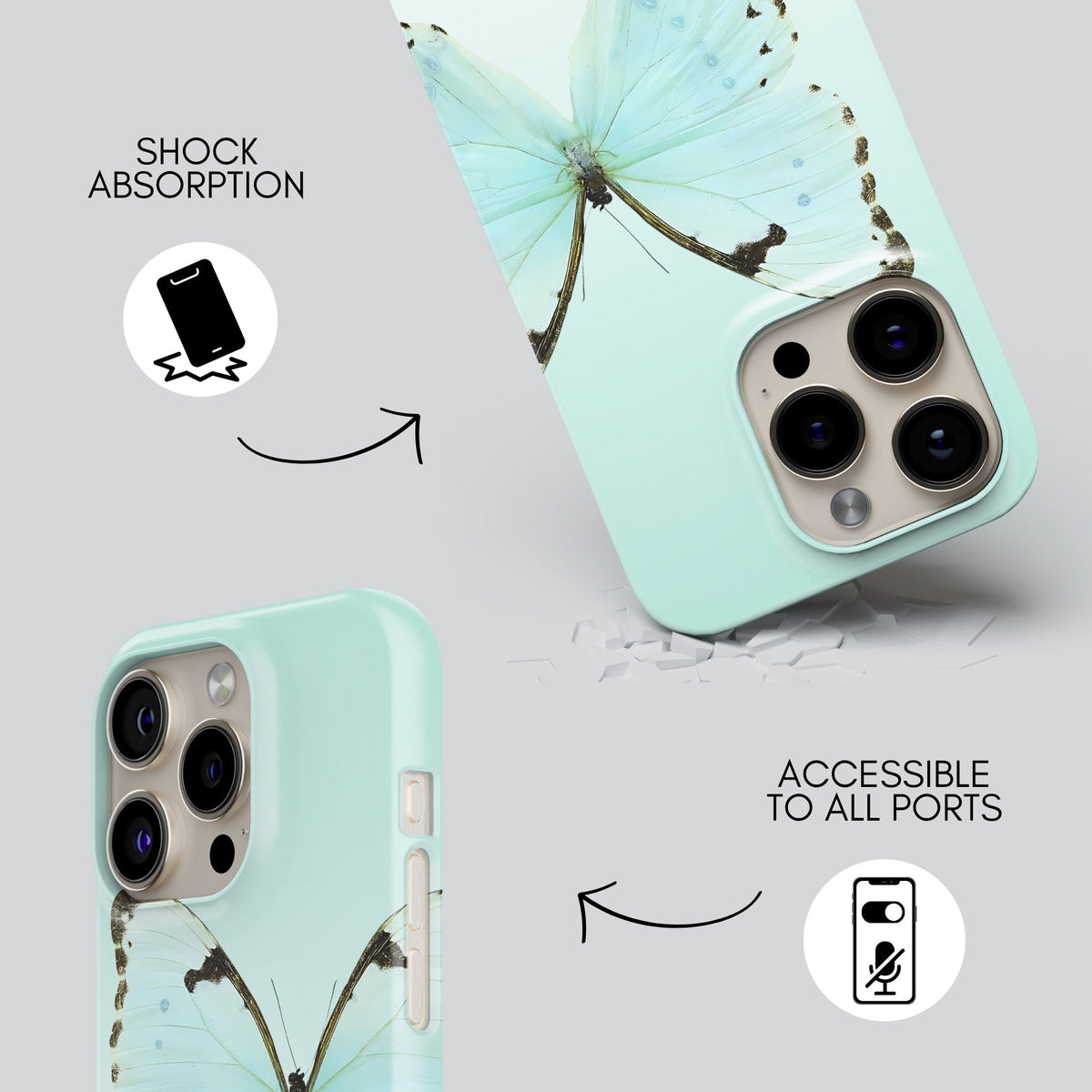 Azure Premium Tough Shining Phone Case (Double Layer) Available For All iPhone Models