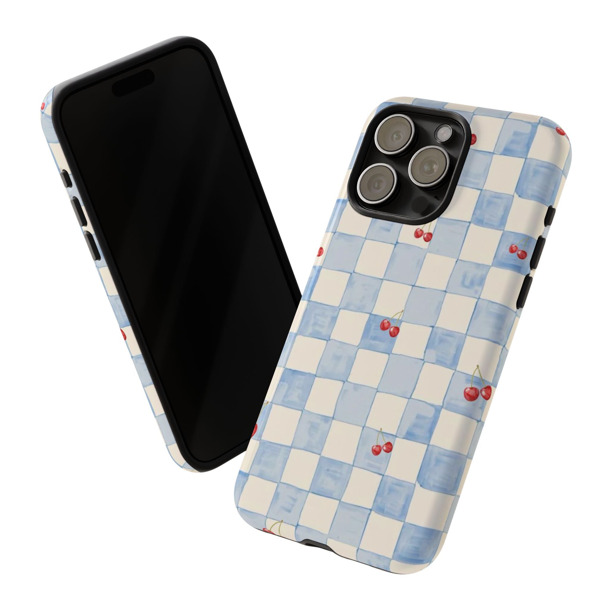 Cherry Check Tough Case  Available For All iPhone Models