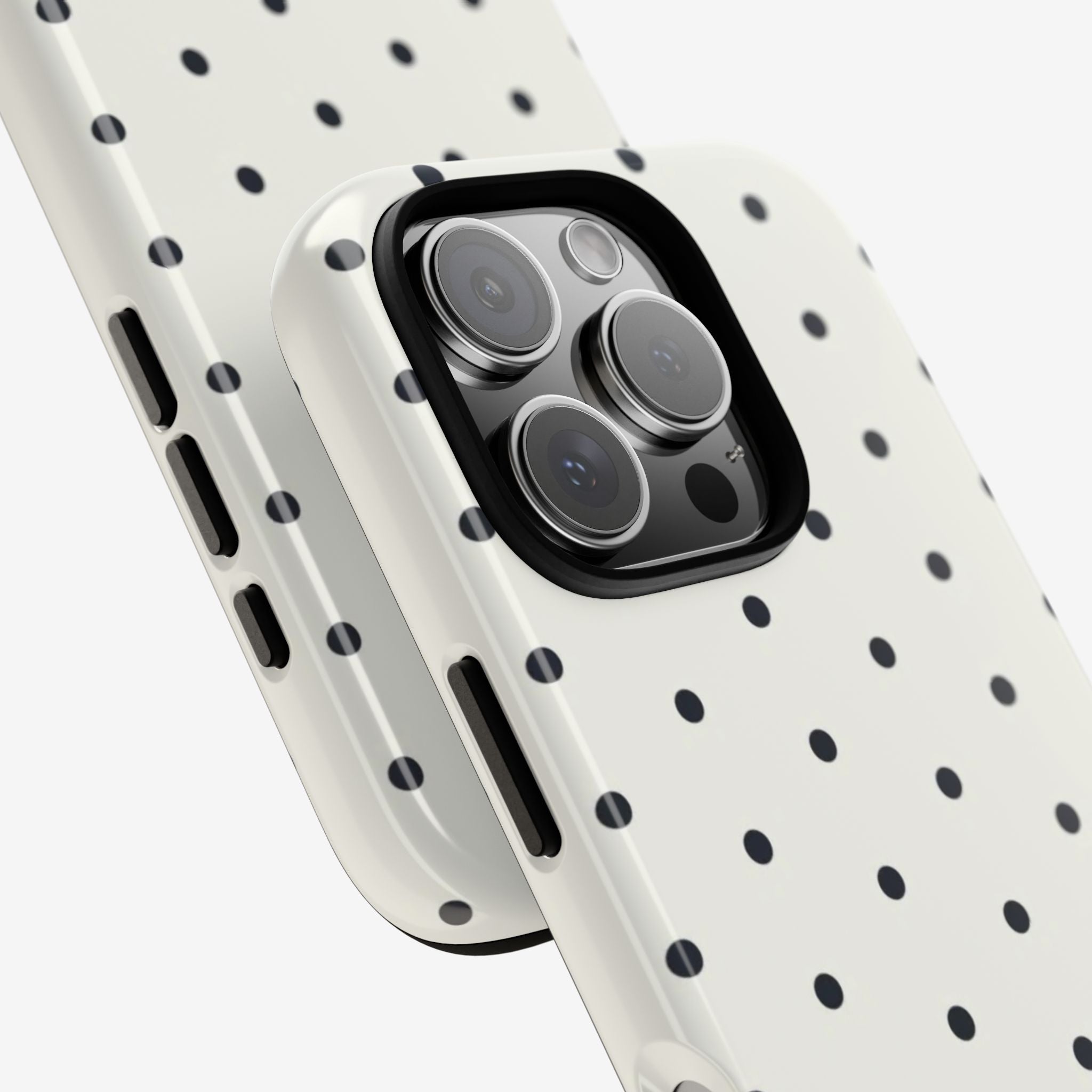 White Polka Dots Tough Case  Available For All iPhone Models
